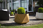 The Femkant garden flower pot is a 68cm wide, contemporary design for indoor or outdoor use and constructed out of fibre reinforced concrete: 