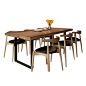 实木餐桌椅组合家用小户型北欧长方形现代简约客厅轻奢吃饭桌子-tmall.com天猫