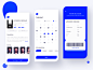 Pure blue movie booking app 网页 设计 ui