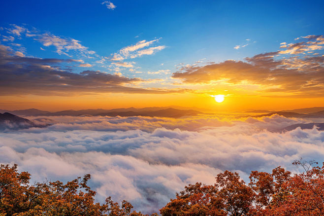 晚霞晨霞天空云朵背景