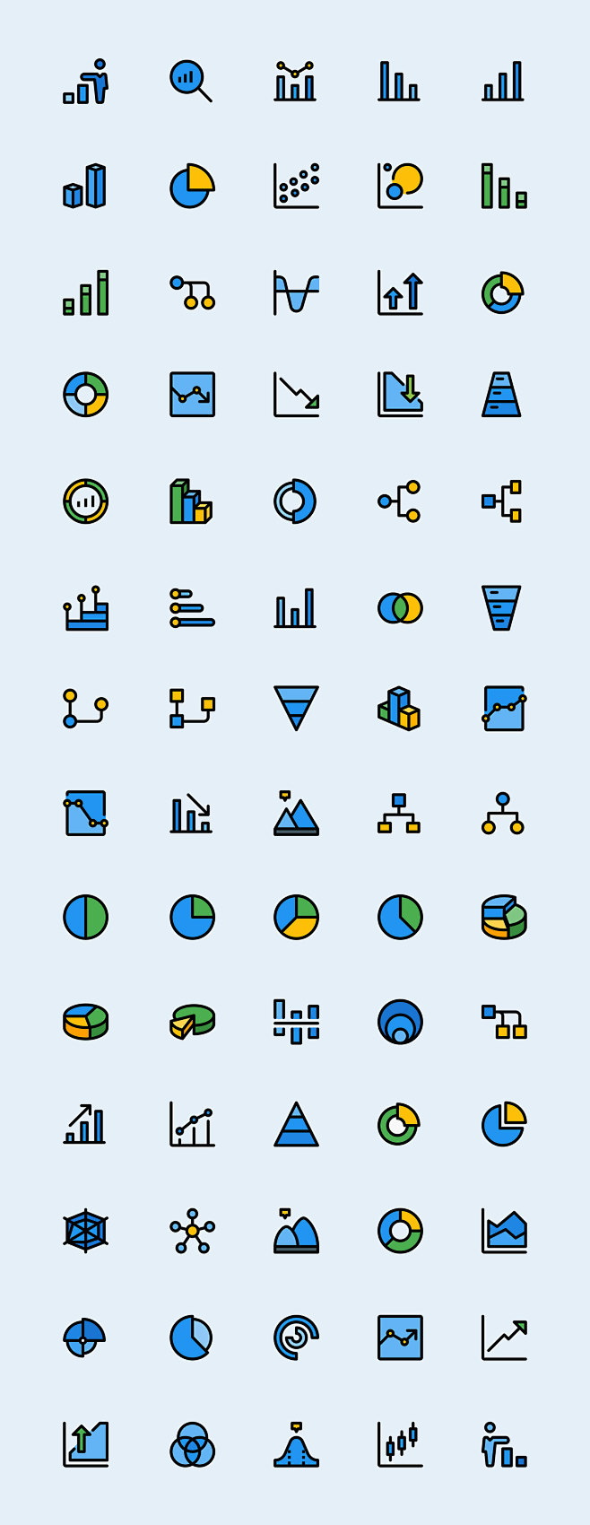 70 枚数据分析图表元素图标 #icon...