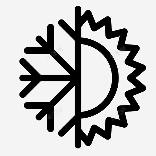 冷热天气科技图标 平面电商 创意素材