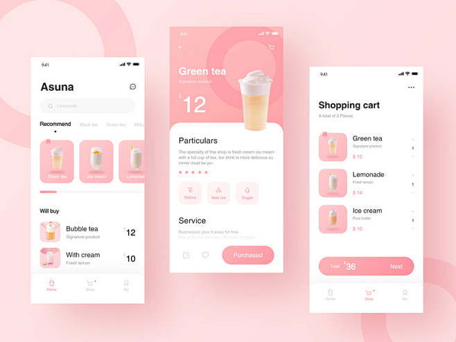 Milk tea ux app ui d...