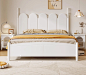 美式床全实木床1.8米双人床乡村轻奢主卧婚床现代简约白色储物床-淘宝网