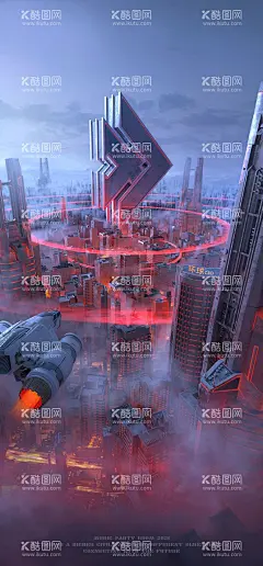 C4D概念海报  - 源文件下载【酷图网】海报,C4D,酒吧,夜店,概念,城市,绚丽,霓虹,场景,飞船,
