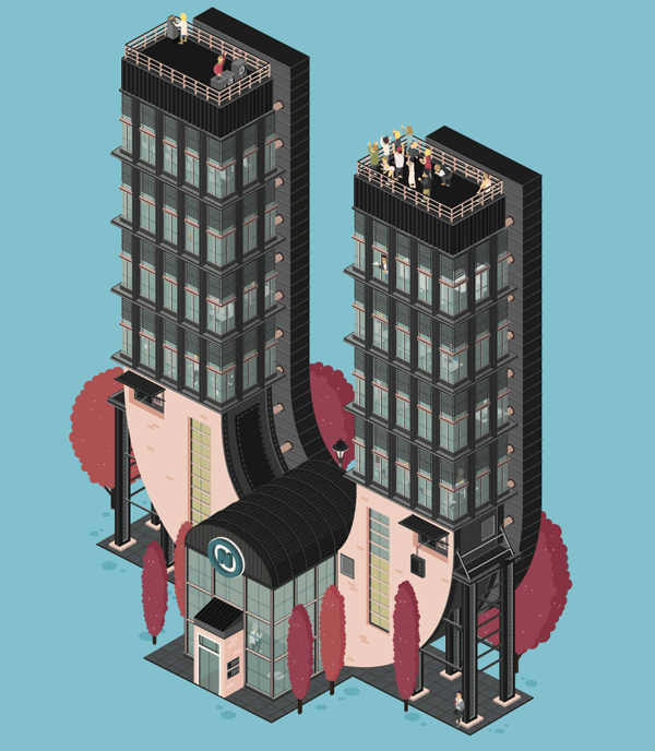 C4D动态gif 风格场景模型建模设计参...