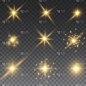 Collection of flashes, lights and sparks.