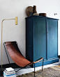 Chair and indigo cabinet. | Architecture // Interior Design