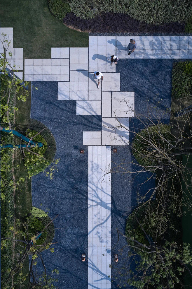 汀步 旱景 鸟瞰图——绿地长沙麓湖郡体验...