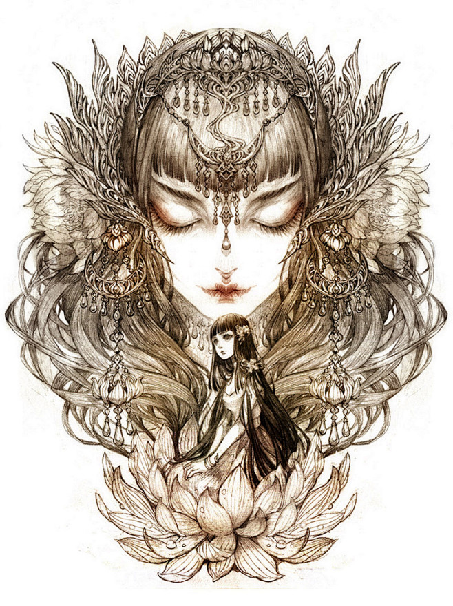 古风美人古戈力绘