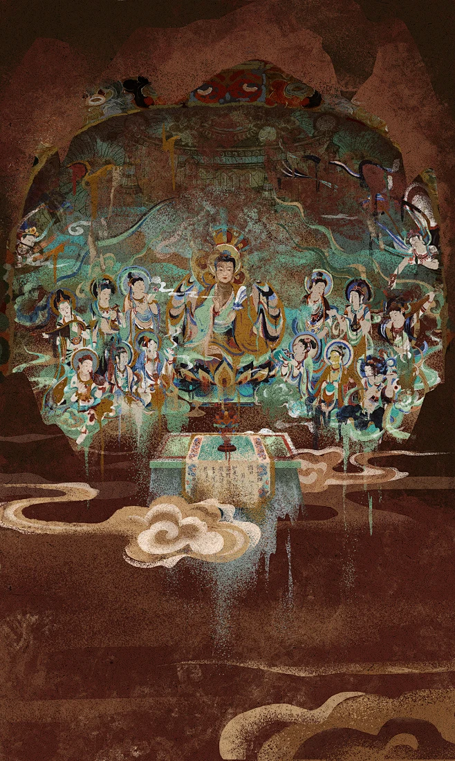 敦煌数字供养人H5 : 敦煌 illustration 图片_中国风／古风 / 国风图片素材-花瓣网