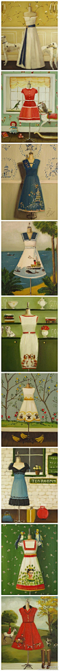 Janet Hill作品· 女生的裙子。 复古和森系，小清新和小华丽。