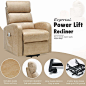 Amazon.com: ERGOREAL Power Lift Recliner for Elderly Electric Lift Chairs with Heat and Massage Textured Suede Lift Chair USB Port and Side Pocket (Maize): Kitchen & Dining