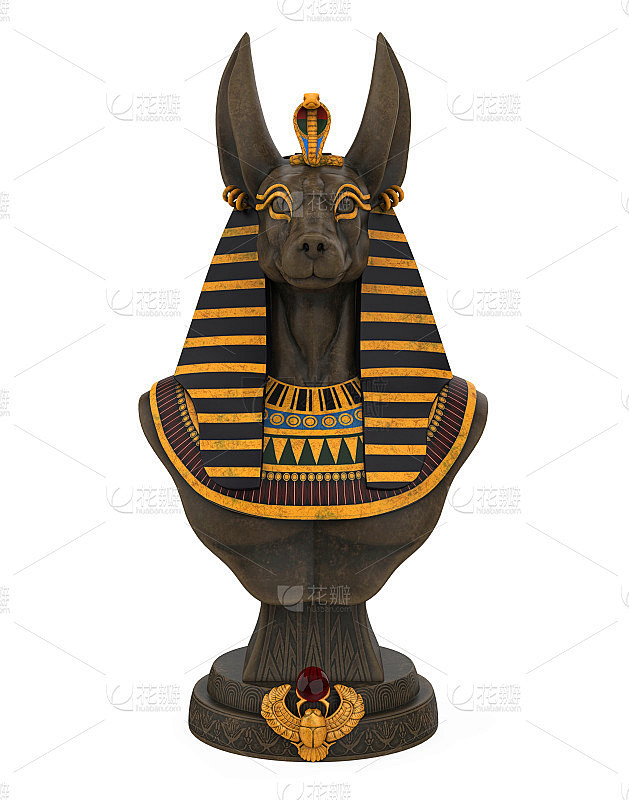 孤立的埃及阿努比斯雕像