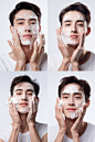 qizhi__a_young_man_applies_cleansing_foam_to_his_facein_a_white_6f1c928f-0426-49bf-9693-fcdcc3f77bfc