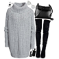 A fashion look from December 2015 featuring turtleneck tops, black boots and leather handbags. Browse and shop related looks.