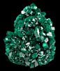 Dioptase crystals  From the Tsumeb Mine, Tsumeb, Namibia, SW Africa.  Measures 6.4 cm by 5.1 cm by 2.4 cm in total size.@北坤人素材