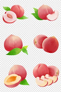 粉红色卡通手绘桃子水蜜桃水果元素插画