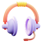 服务客户耳机接线员呼叫3D图标 service customer headset operator call icon