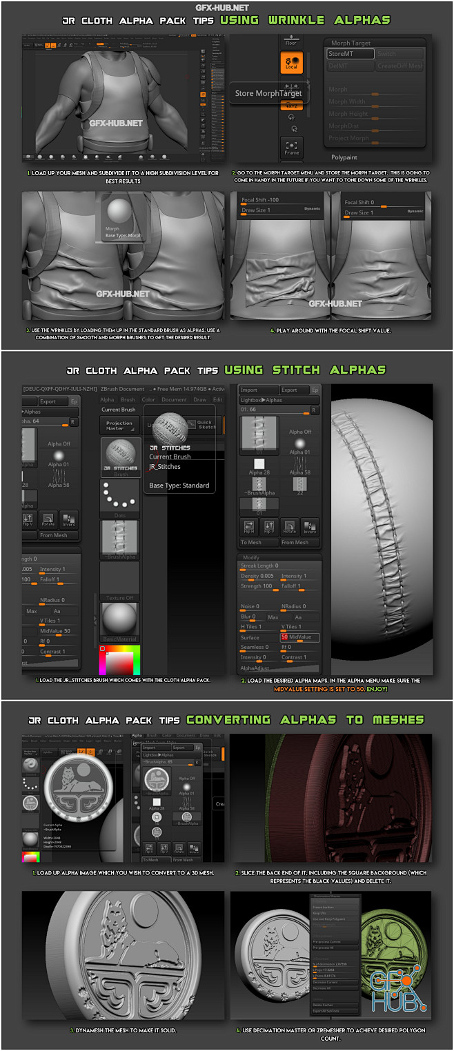 ZBrush精致笔刷 ZB笔刷 150组...