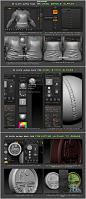 ZBrush精致笔刷 ZB笔刷 150组Zbursh布料褶皱纽扣雕刻装饰纹理笔刷素材 送教程 CG原画参考设定