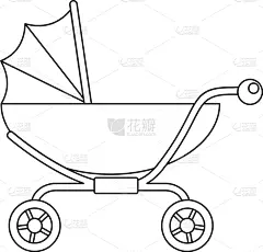 婴儿车,婴儿,轮廓,高雅,计算机图标,简单,华丽的,家庭,母亲,散步