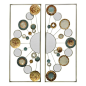 Three Hands Panel Od Circles Metal Wall Decoration In Neutral Tones - Set Of 2