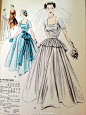 #vintage love#1950s 婚纱图样