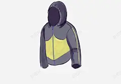 风衣手绘滑雪滑冰 创意素材