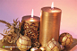 圣诞树装饰金色圣诞蜡烛高清设计背景图片素材