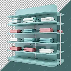 透明背景下房屋内架子的 3D 渲染 AI 生成