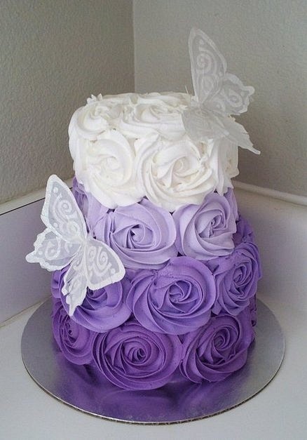 紫 色的玫瑰蛋糕