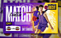 Basketball sports match day banner flyer for social media post