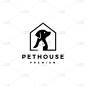 dog cat pet house home logo icon