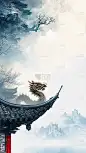 春天春季春日实景屋檐龙背景图片素材