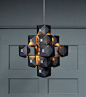 Black 3-Squared Chandelier | BLACKMAN CRUZ: 