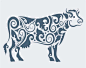 奶牛花纹logo设计图片