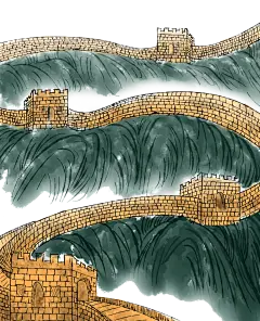 卡通手绘长城PNG免扣素材