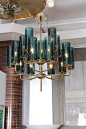 Brass & Blue Glass Tube Chandelier by Hans Agne Jakobsson | From a unique collection of antique and modern chandeliers and pendants at http://www.1stdibs.com/furniture/lighting/chandeliers-pendant-lights/