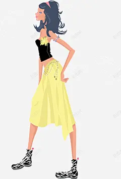 插画美女侧影矢量图高清素材 人物 免抠素材 叉腰的插画美女侧影 矢量美女 矢量图 免抠png 设计图片 免费下载