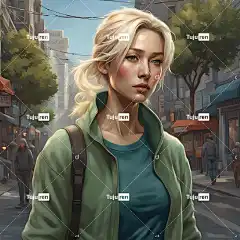 Ai产生的 女士 金发女郎 美丽 气波 超级英雄 漫画书 女孩
