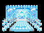 冰雪奇缘宝宝宴生日宴蓝色舞台背景效果图设计迎宾签到百日宴拱门-淘宝网