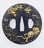 Tsuba (7.5 x 7.1 x 0.5 cm) with design of dragon and tiger Japan 19th c. [1457x1600]