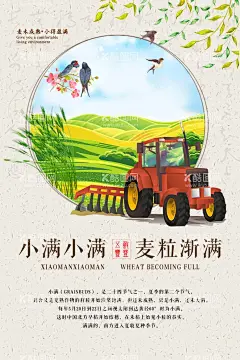 小满海报  - 源文件下载【酷图网】二十四节气,24节气海报,田园海报,小满广告,小满宣传,小满节气海报,小满海报,传统节气,小满节日,24节气,地产节气单图,节气海报,