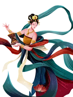 【米图网-52mitu.com】敦煌 飞天 仙女 神话 人物 手绘 传说国风敦煌