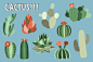 美洲驼和仙人掌插画 Llama and Cactus Clipart Bundle #724870 :  