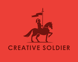 CreativeSoldier 士兵 战士 战马 中世纪 骑士 红色 旗帜 商标设计 图标 图形 标志 logo 国外 外国 国内 品牌 设计 ...