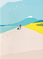 画师Taku Bannai插画的灵感来源于看到的风景和人们的日常生活
电影、照片、音乐在他创作中，也起了重要的作用
他的作品大量的留白，简单清爽的色块，唤醒观者最初的想象力
他擅长用柔和的色调以及非常简洁的画面去描绘日常生活 ​​​​