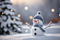 冬天户外冬季雪人摄影图