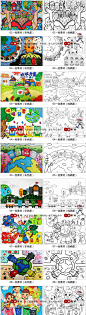 【158】保护环境绿色环保垃圾分类儿童绘画简笔画线稿涂色JPG素材-淘宝网